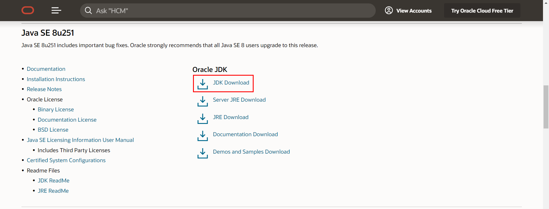 选择需要的JDK版本（建议下载使用JDK1.8版本），点击JDK Download