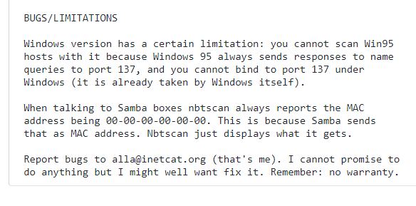Nbtscan.exe工具分析