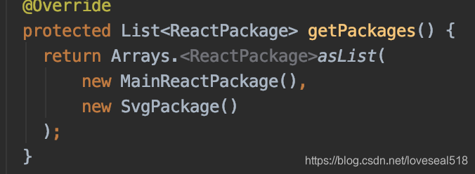 to the list returned by the getPackages() method. Add a comma to the previous item if there's already something there.