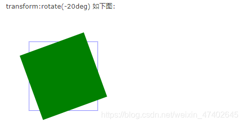 例如：transform：rotate(45deg);