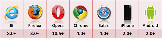 Browser support for localStorage