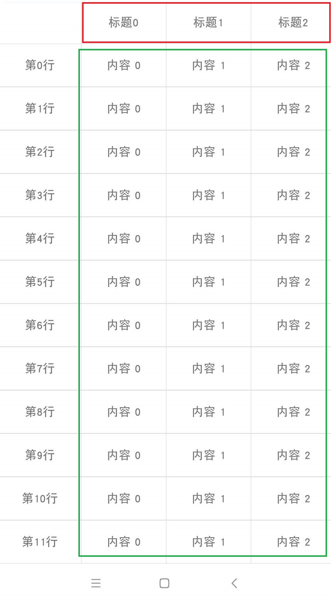 Android实现Excel表格样式