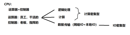 cpu:运算器+控制器