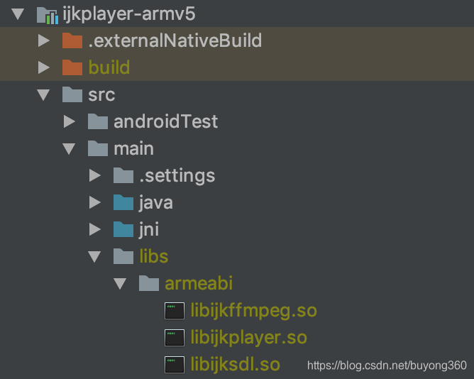 生成so文件后的工程目录截图