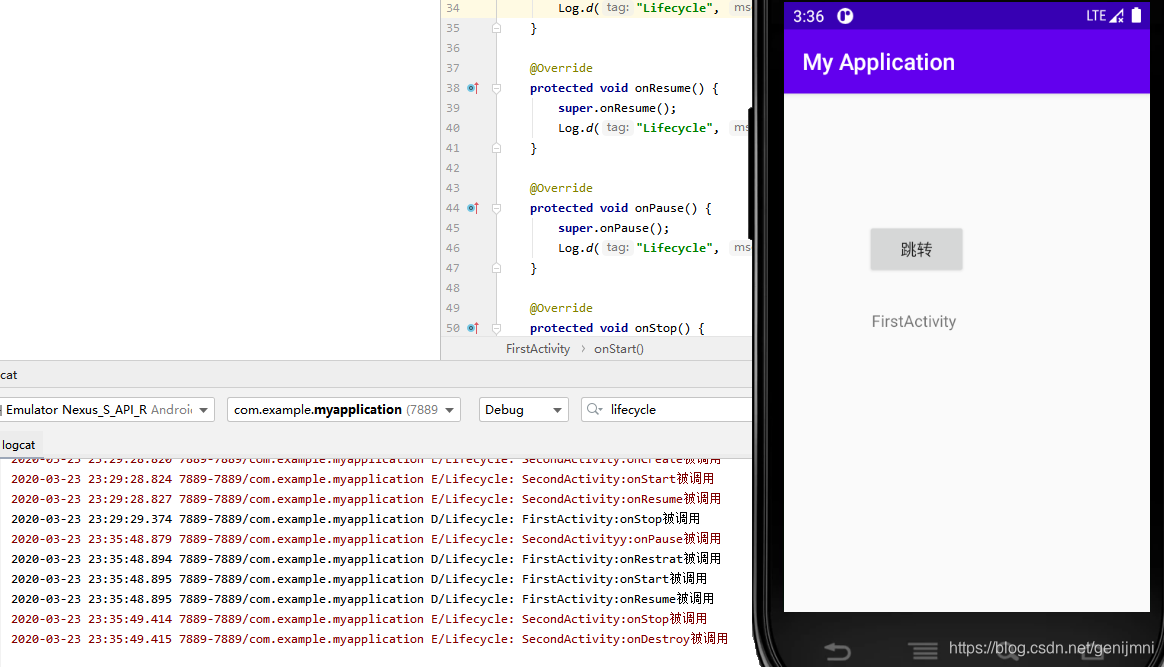 Intent跳转和7个生命周期移动开发genijmni的博客-