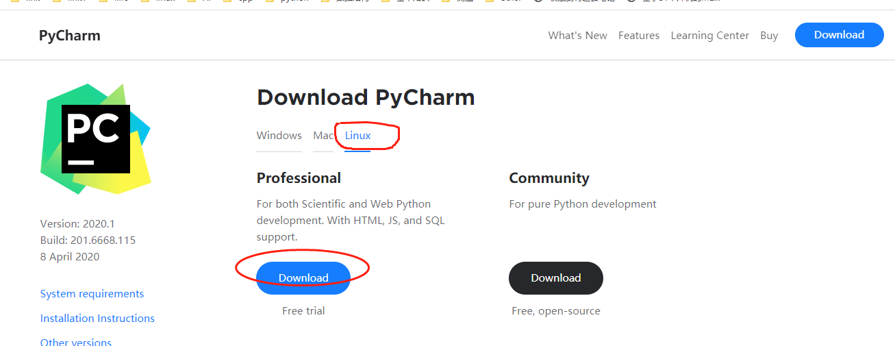 下载Pycharm 2020.1