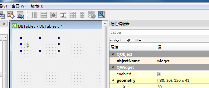 Qt 关于用QtDesigner中的QWidget窗体添加QToolBar工具栏