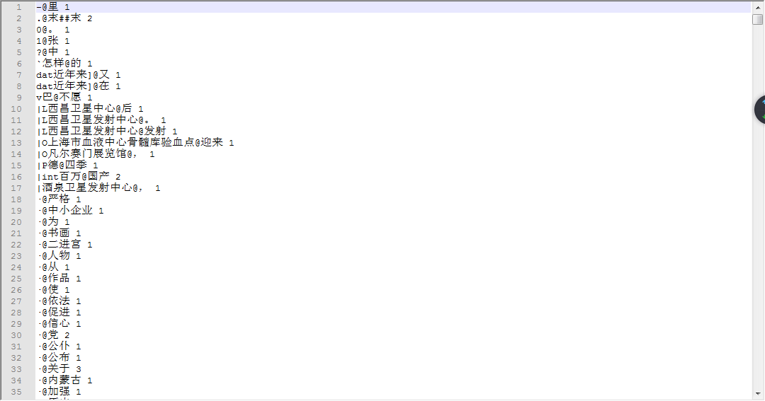 二元語法模型展示圖