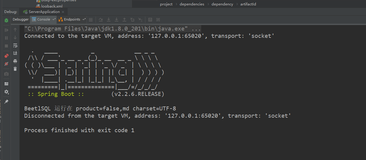 项目启动报错: process finished with exit code 1_process finished with code 1 ...
