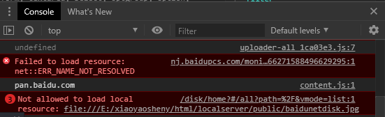 报错Not allowed to load local resource