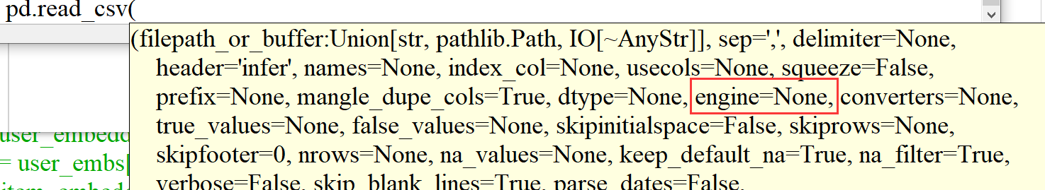 ParserWarning: Falling back to the 'python' engine，you can avoid this warning by specifying engine='