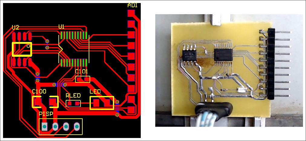 ▲ 快速制版后的实验电路板