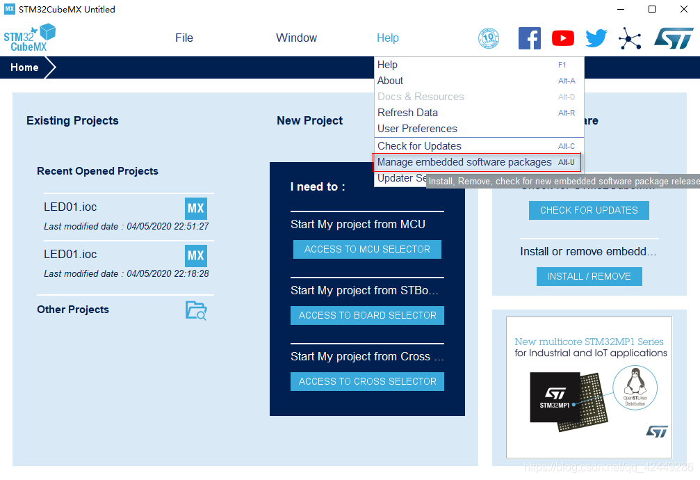 点击help和Manage embedded....