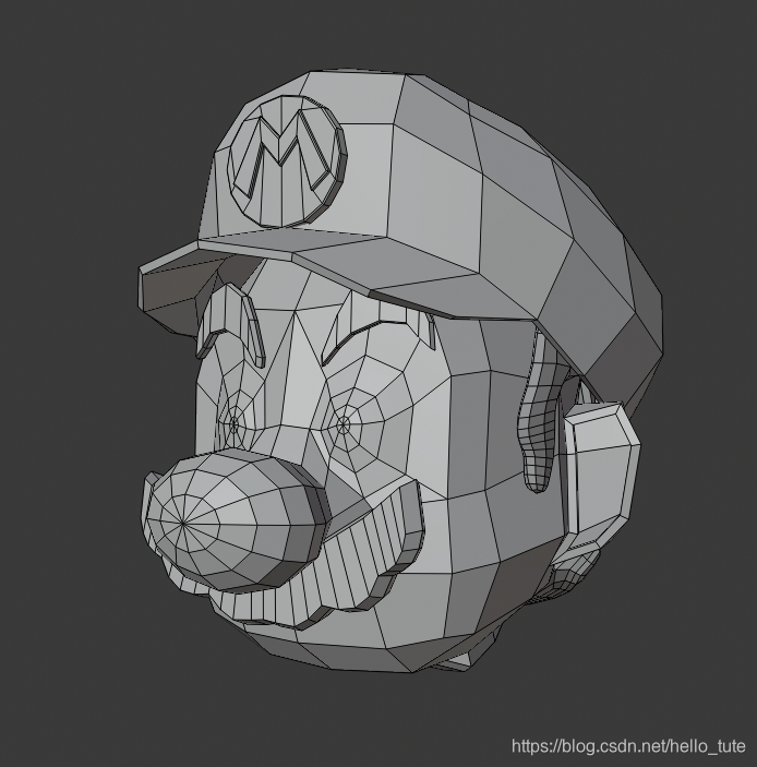 Blender图解教程:高仿版超级马里奥(二)头部建模(附模型下载)游戏开发,马里奥开发游戏的老王-