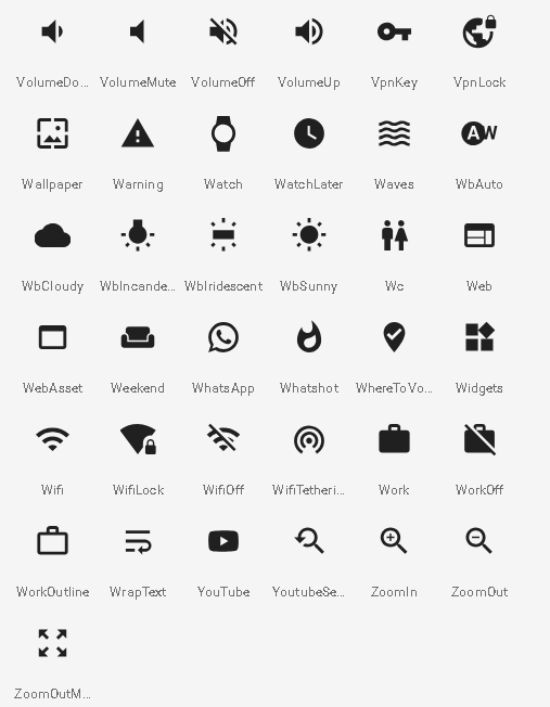 Material icons全部图标截图(共1117个)