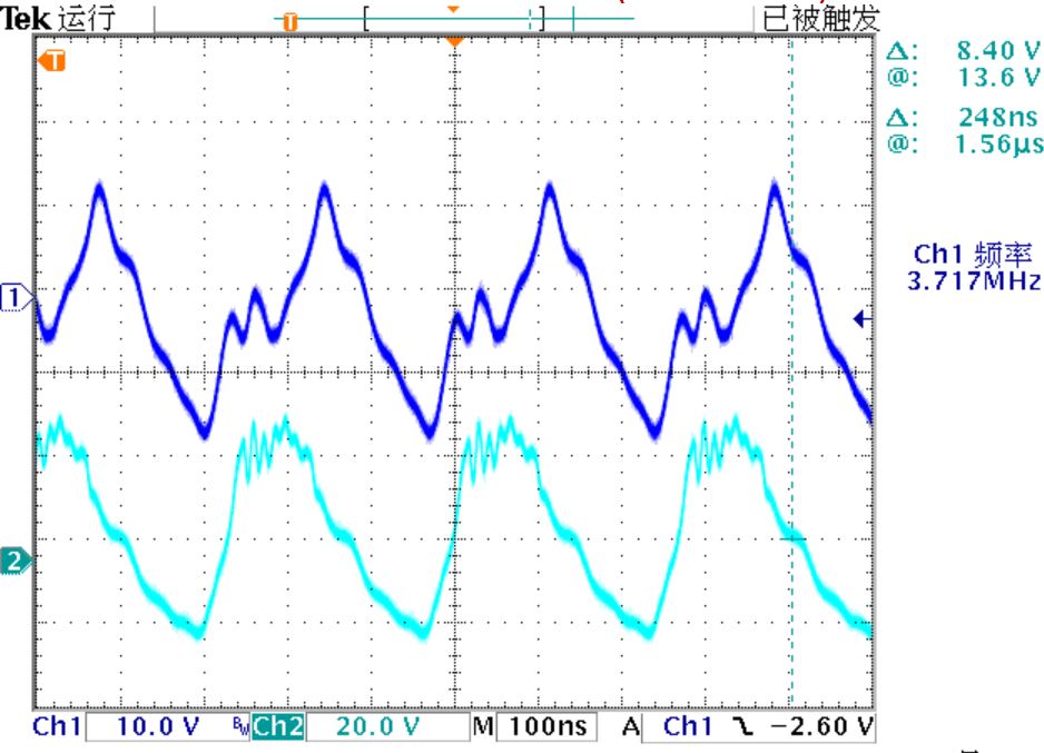 ▲ 基极和集电极波形