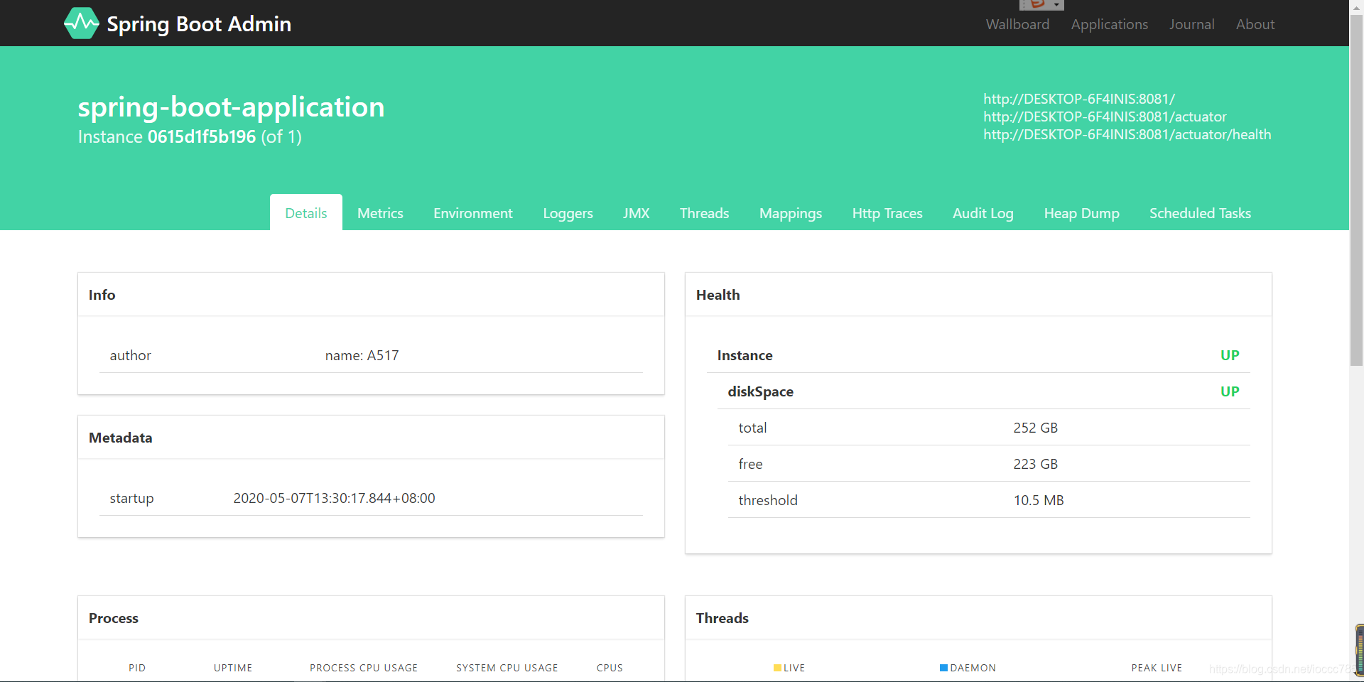Spring Boot Admin的简单使用_management.endpoints.web.cors.allowed-origins ...