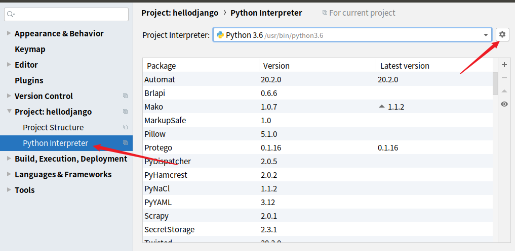 ubantu中pycharm2020配置虚拟环境编译器