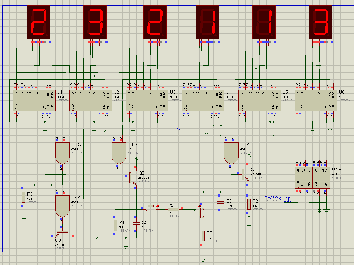 三,数字时钟的参考电路  1,protues仿真电路