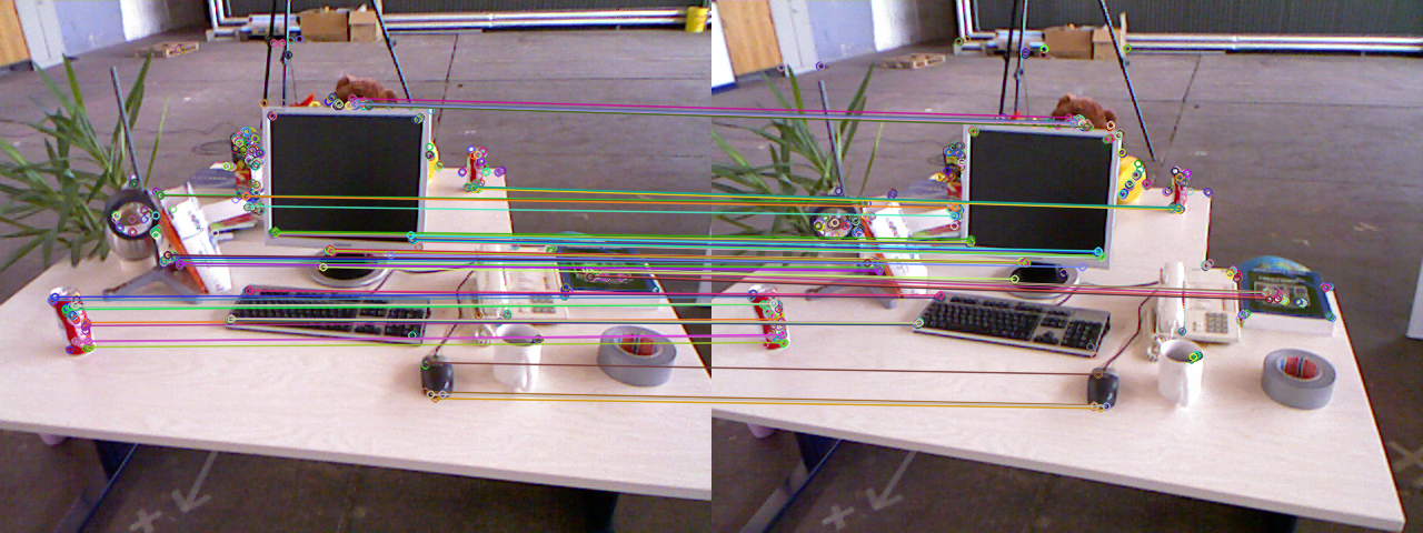 视觉里程计基础学习对极约束求解估计相机运动显示出筛选特征点后的
