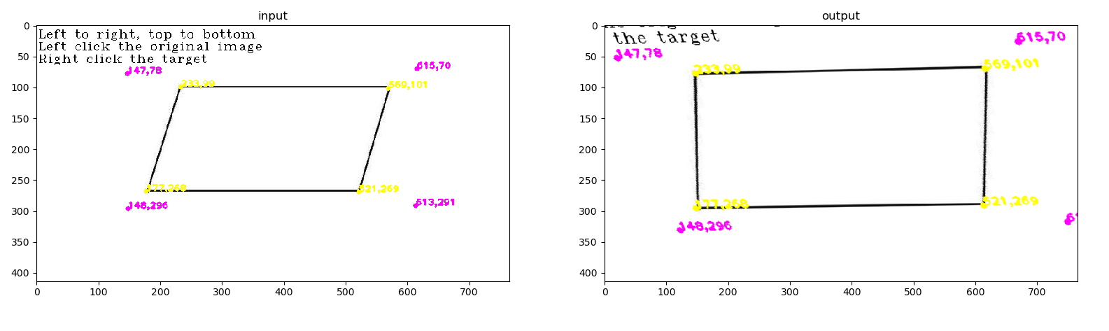 基于opencv的交互式-透视变换(perspective transformation)附代码 ...