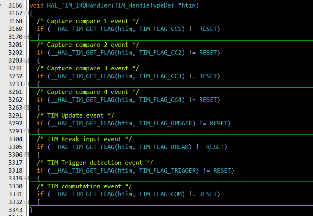 HAL库定时器中断处理函数