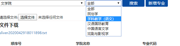 查询文学院的学科教学（语文）专业