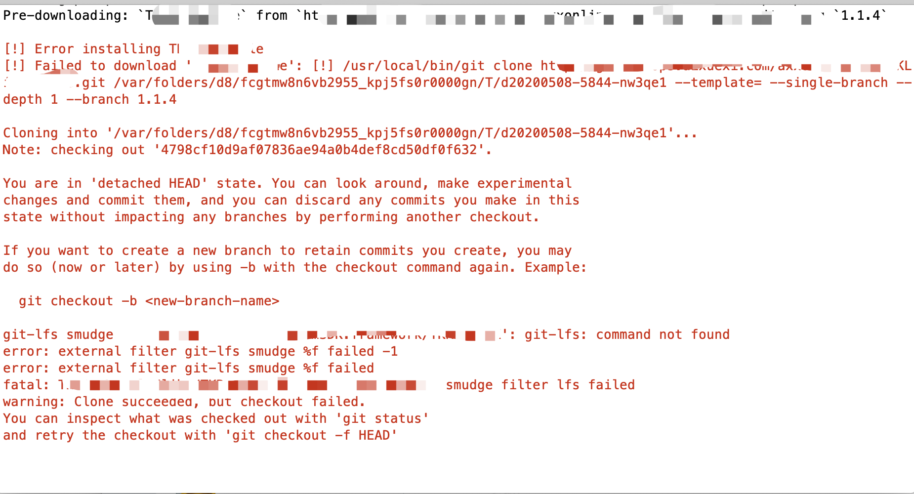 Git Clone 或者 Pod Install 出现错误 Smudge Filter Lfs Failed Clone Succeeded ...