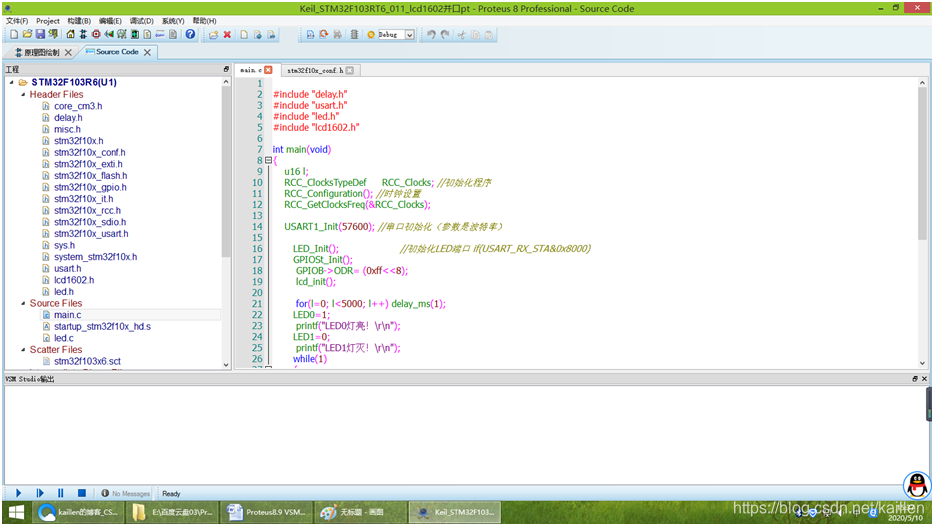 Proteus8.9 VSM Studio Keil编译器仿真STM32F103R6系列011lcd1602并口嵌入式,stm32,单片机kaillen的博客-