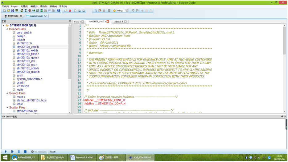 Proteus8.9 VSM Studio Keil编译器仿真STM32F103R6系列011lcd1602并口嵌入式,stm32,单片机kaillen的博客-
