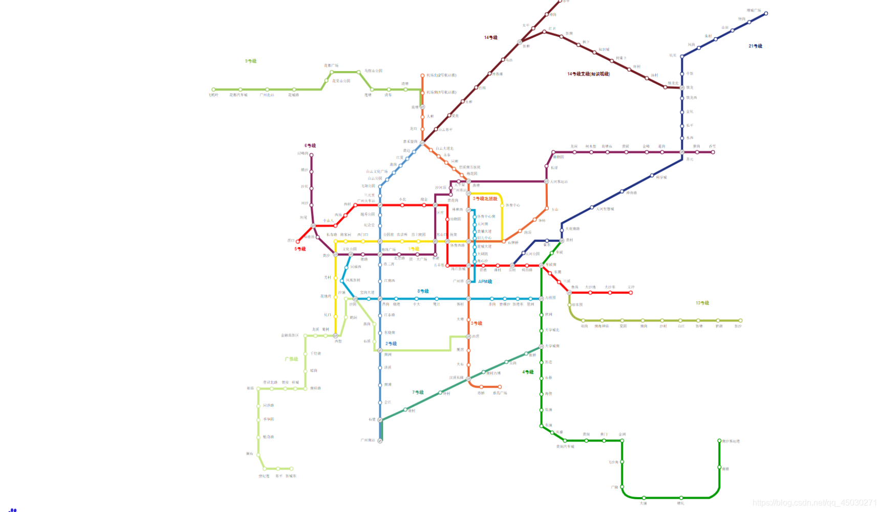 广州地铁线路图