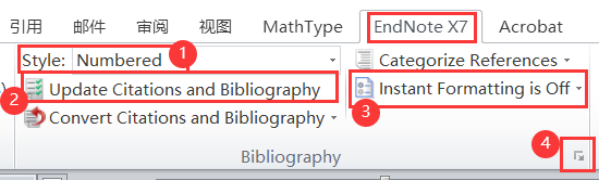 endnote设置选项