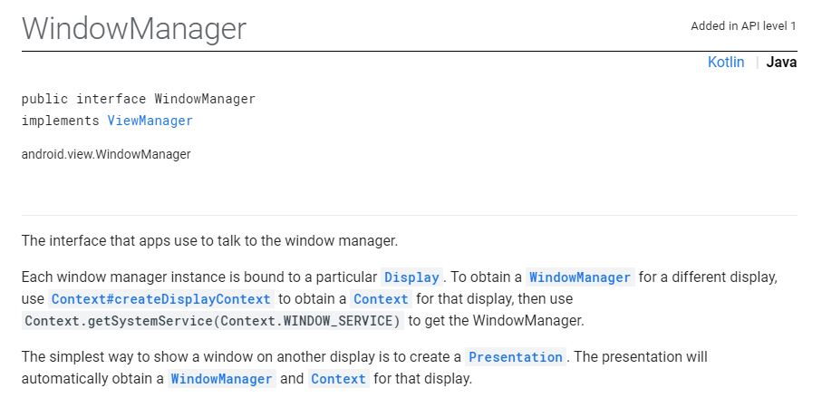 new windowmanager layoutparams