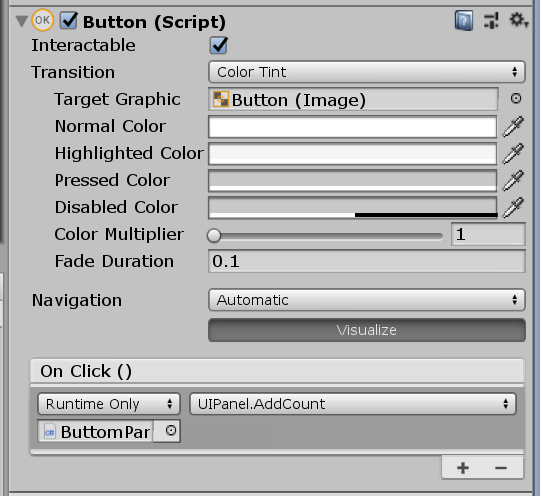 Unity UI动画通过布尔变量来转换状态机的模板