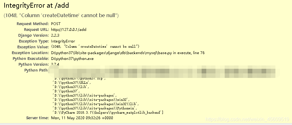 [外部リンク画像の転送に失敗しました。ソースサイトにホットリンク防止メカニズムが含まれている可能性があります。画像を保存して直接アップロードすることをお勧めします（img-cY0U0HOq-1589253849962）（C：\ Users \ hq0749a \ Desktop \ Question Picture Collection \ Column'createDatetime 'cannot be null.png）]