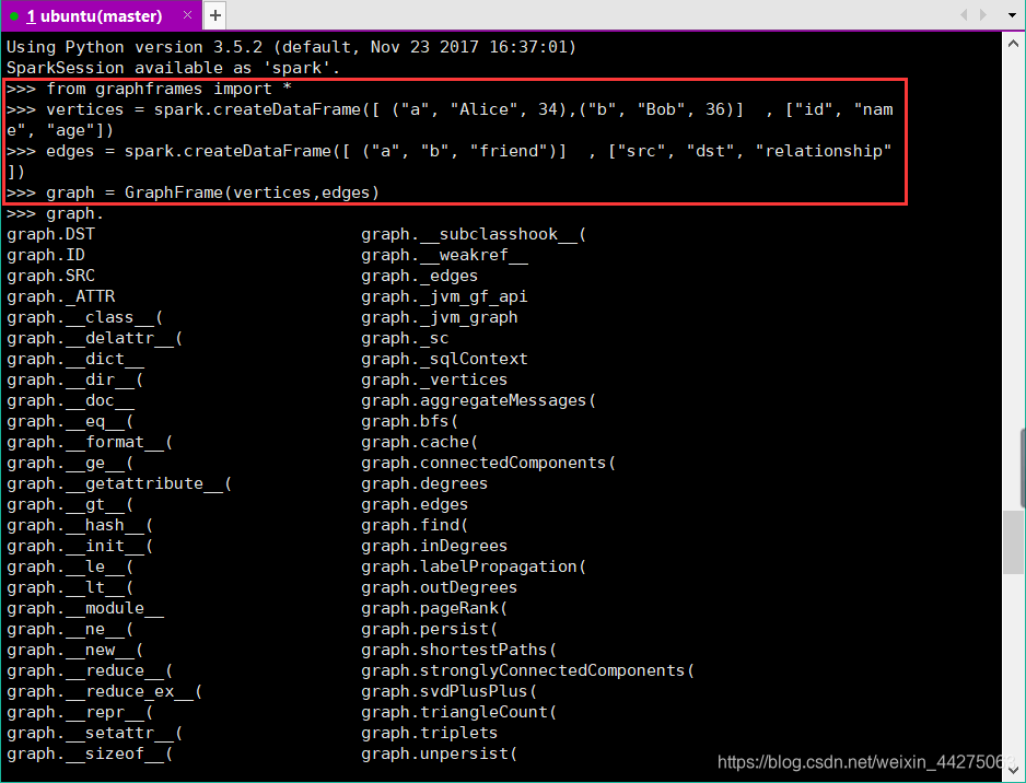 Spark-GraphFrames入门使用示例_graphframes的基本使用 在本节中,我们将使用spark graphframes来建立 ...