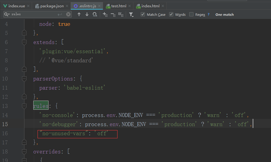 error: ‘XXX‘ is defined but never used (no-unused-vars）报错的解决方案