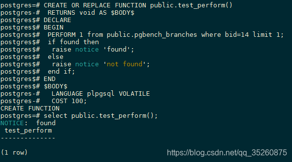 PostgreSQL 存储过程 常用语法(高级)PERFORM DIAGNOSTICS RETURN_pgsql perform-CSDN博客
