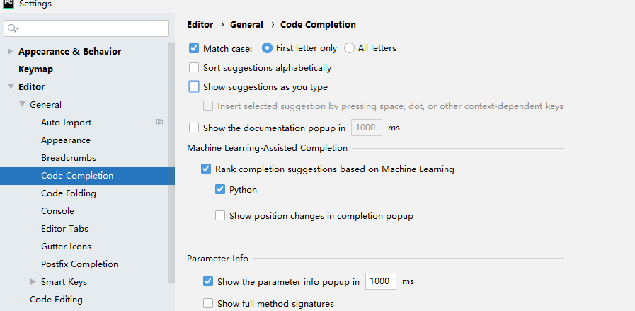 Turn off automatic completion and parameter prompts - Programmer Sought