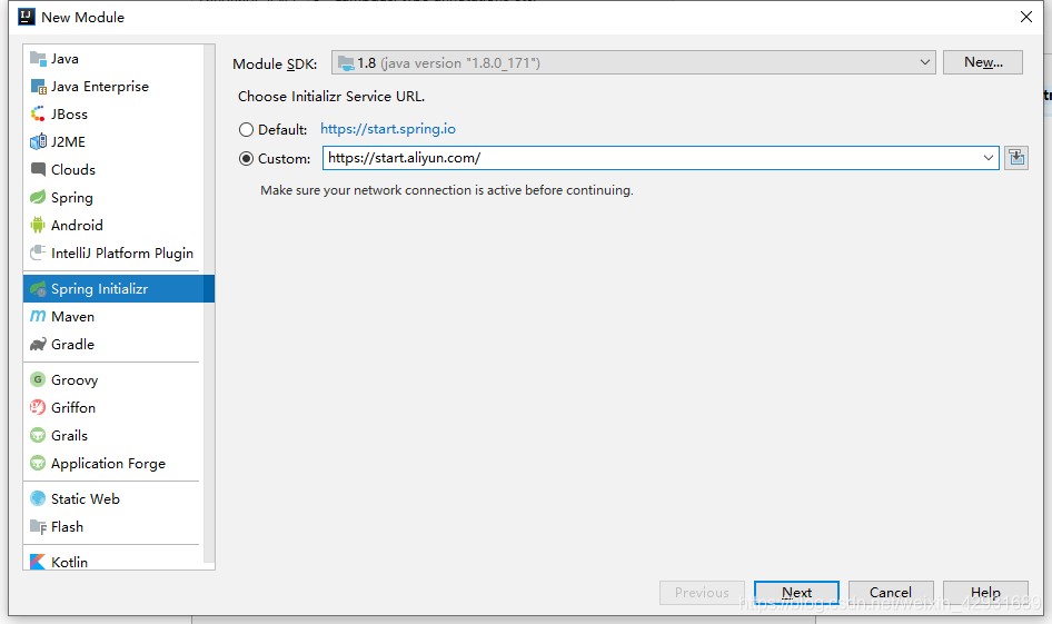 Spring Boot 503 Error Error message: Cannot download 'https://start.spring.io': Request ...