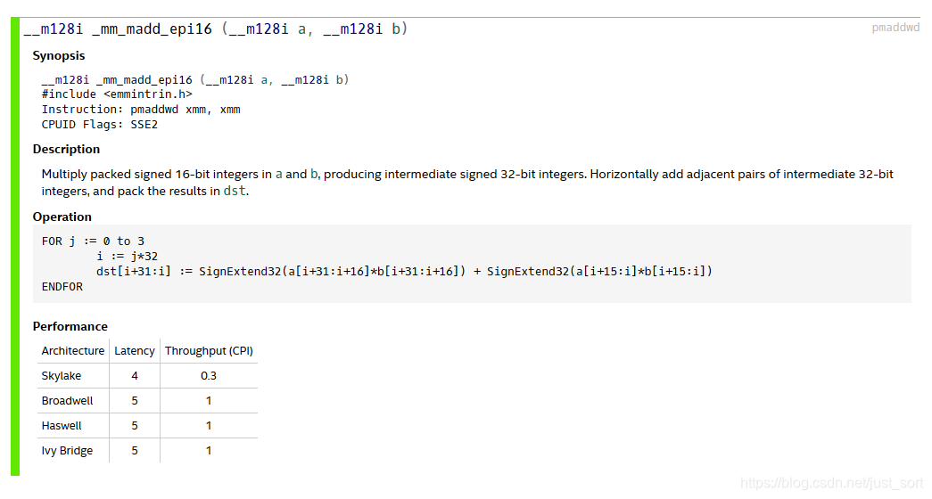 _mm_madd_epi16 指令集