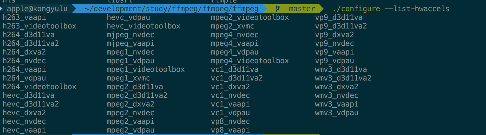 查看FFmpeg支持的硬件加速器