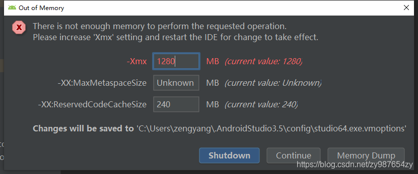 android studio 3 5 2 out of memory 错误 解决方案 技术笔记 csdn博客