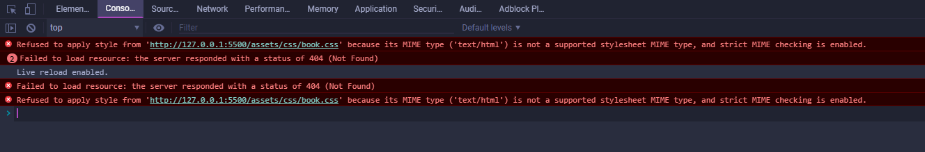Refused to apply style from * because its MIME type ('text/html') is ...