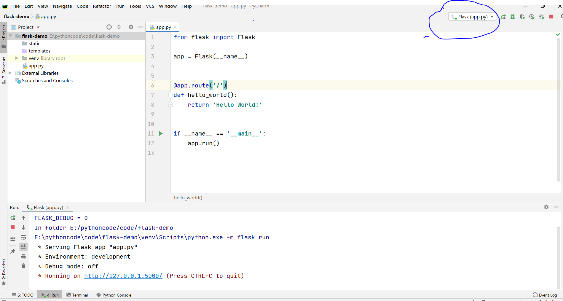pycharm establishes Flask framework and enables debugging mode ...