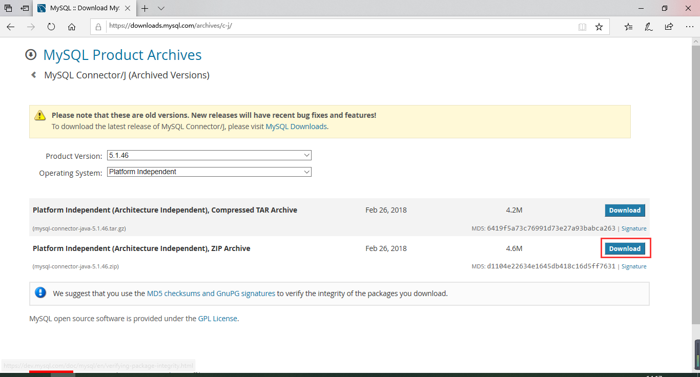 dev mysql downloads