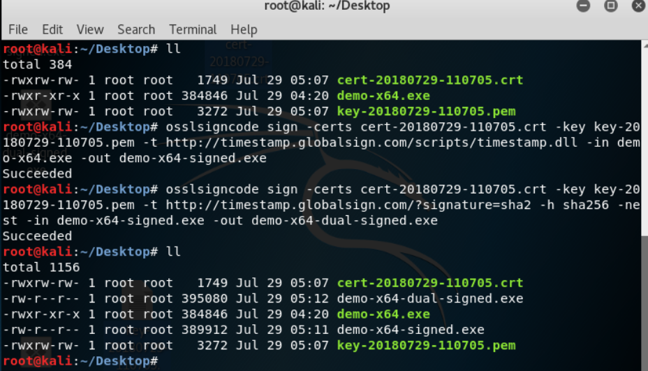 Kali tool series [5] kali Linux implements digital signatures (DLL, EXE ...