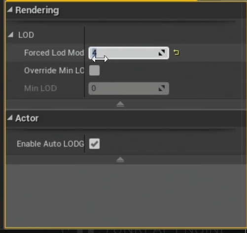 强制渲染指定等级的LOD