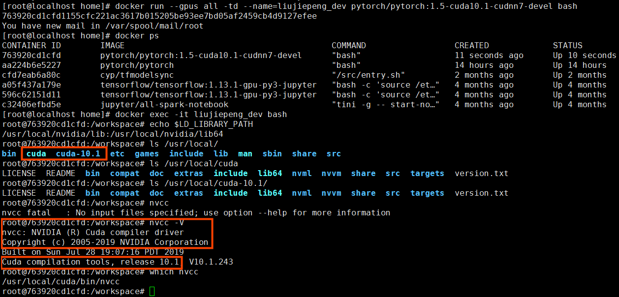 docker拉取的pytorch-gpu版找不到cuda和cudnn的位置，为何？