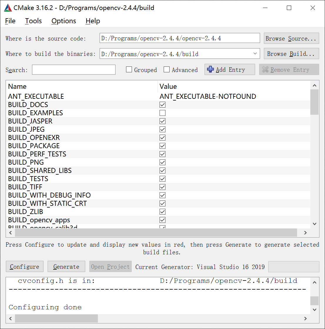 WIN10 & VisualStudio2019编译和配置OpenCV2.4.4人工智能Yemiekai的博客-